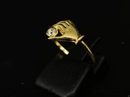 anillo oro 18k con circonita 