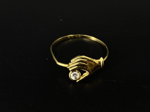 anillo oro 18k con circonita 