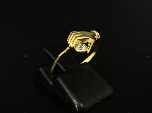 anillo oro 18k con circonita 