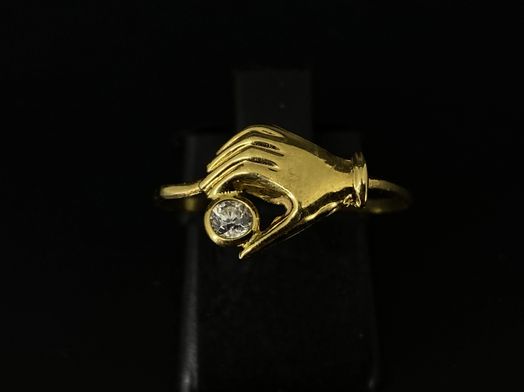 anillo oro 18k con circonita 