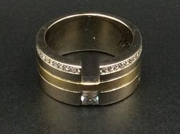 anillo oro 14k con diamante 