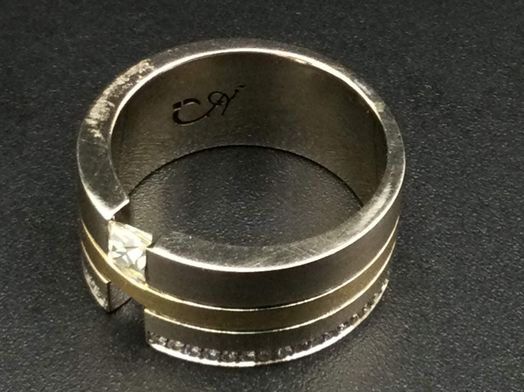 anillo oro 14k con diamante 