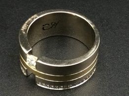 anillo oro 14k con diamante 