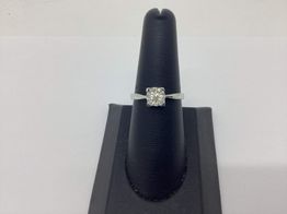 anel ouro 18k com pedra con diamante 