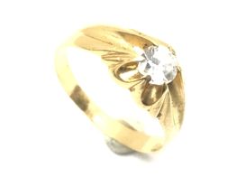 anillo oro 18k con circonita 