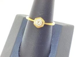 anel ouro 18k com pedra con diamante 