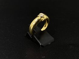 anillo oro 18k con circonita 