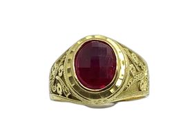 anillo oro 18k con rubi 