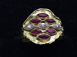 anillo oro 18k con circonita 