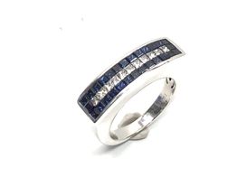 anel ouro 18k com pedra con diamante,zafiro 