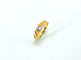 anillo oro 18k con circonita 