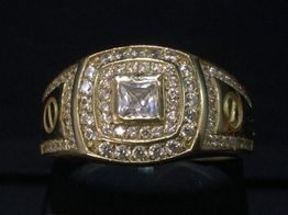 anillo oro 18k con circonita 