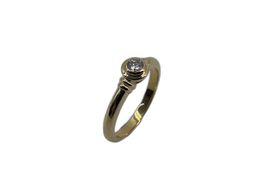 anel ouro 18k com pedra con diamante 