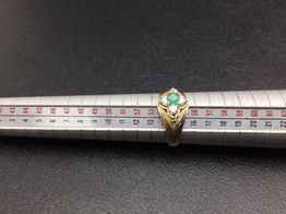 anillo oro 18k con circonita,olivina 