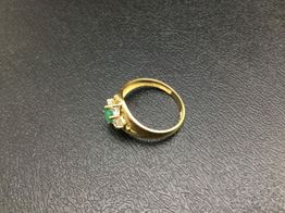 anillo oro 18k con circonita,olivina 