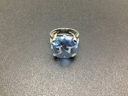 anillo oro 18k con aguamarina 