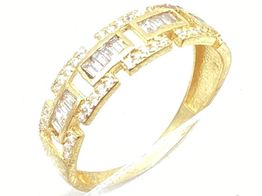 anillo oro 18k con circonita 