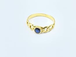 Anillo Oro 18k Con Zafiro
