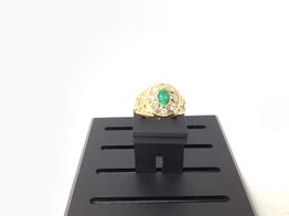 Anillo Oro 18k Con Diamante,esmeralda