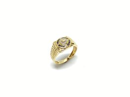 anel ouro 18k com pedra con circonita 