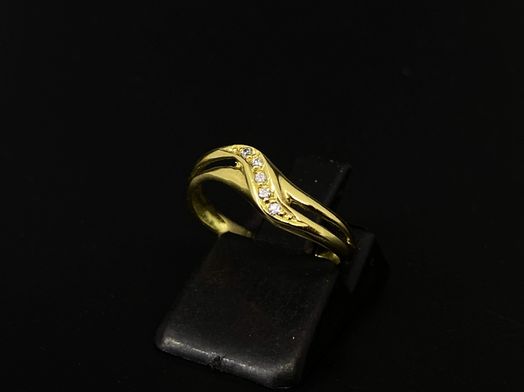 anillo oro 18k con circonita 
