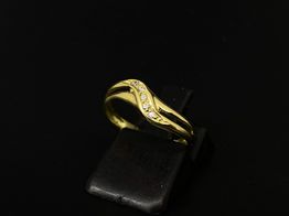 anillo oro 18k con circonita 