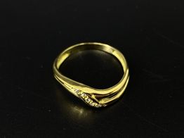 anillo oro 18k con circonita 