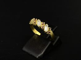 anillo oro 18k con circonita 