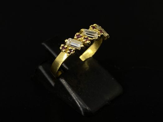 anillo oro 18k con circonita 