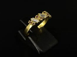 anillo oro 18k con circonita 