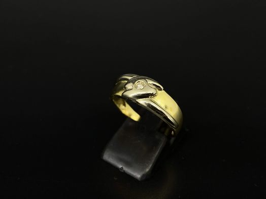 anillo oro 18k con circonita 