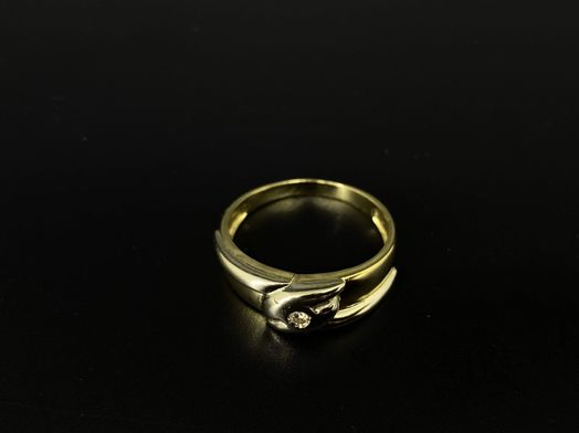 anillo oro 18k con circonita 