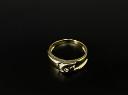 anillo oro 18k con circonita 
