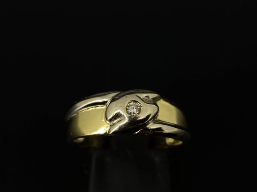anillo oro 18k con circonita 