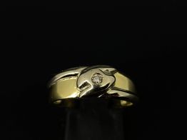 anillo oro 18k con circonita 