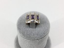 anillo oro 18k con amatista 