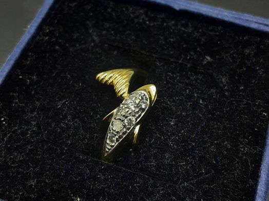 anillo oro 18k con circonita 