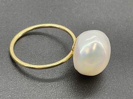 anillo oro 18k con perla 