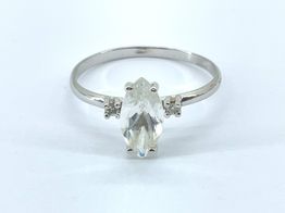 anillo oro 18k con topacio 