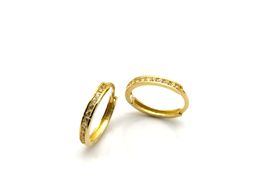 argollas oro 18k con circonita 
