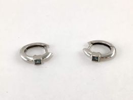 argolas ouro 18k com pedra con circonita 