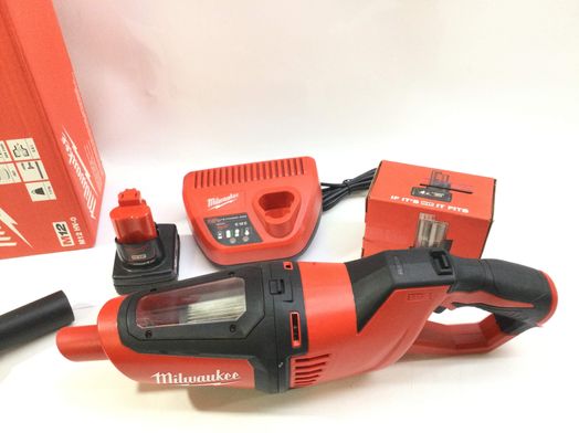 aspirador mano milwaukee m12 hv-0+2 baterias+ cargador