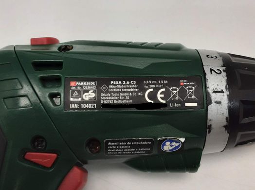 atornillador a bateria parkside pssa 3.6 c3