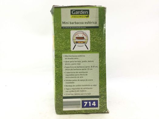 grelhador carv&atilde;o lenha garden feelings mini barbacoa esf&eacute;rica