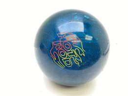 bola bowling hb hybrid bola bowling bola de bolos hecha en estados unidos de color perlado azul y con inscripciones a doble color con el grabado de hot rod en llamas y storm