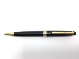 boligrafo alta gama montblanc meisterstuck - negro - adornos dorados - classique