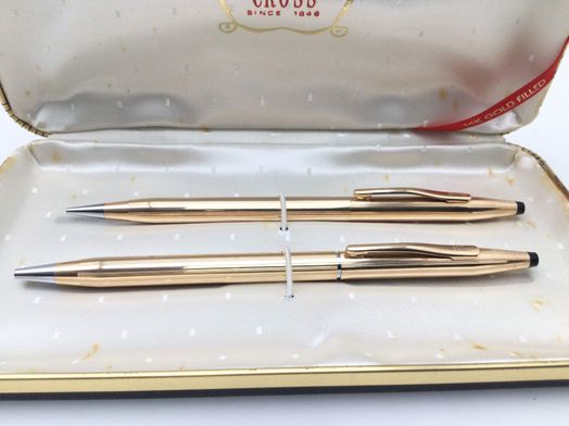 boligrafo cross conjunto boligrafo + portaminas ba&ntilde;o 14 kilates