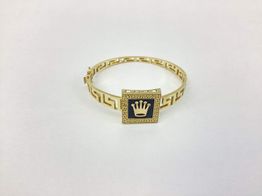 bracelete ouro 18k com pedra con onix 