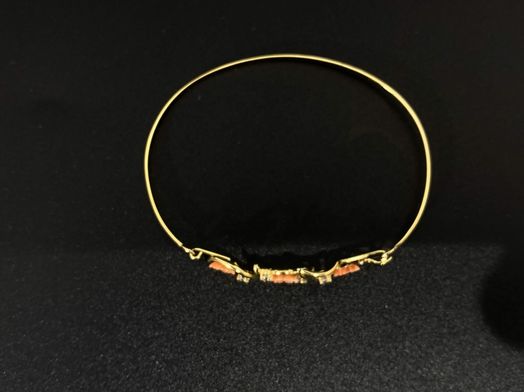 brazalete oro 18k con circonita 