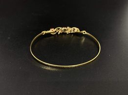 brazalete oro 18k con circonita 